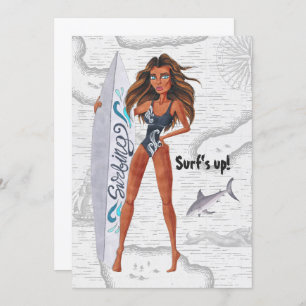 Convite Bachelorette de Praia do Surf Rustic Summer