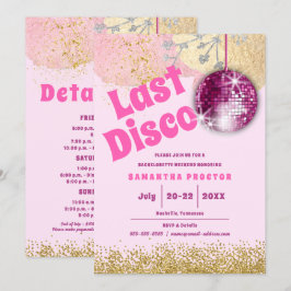 Convite Bachelorette de Retrospectiva de Disco Dourado Mag