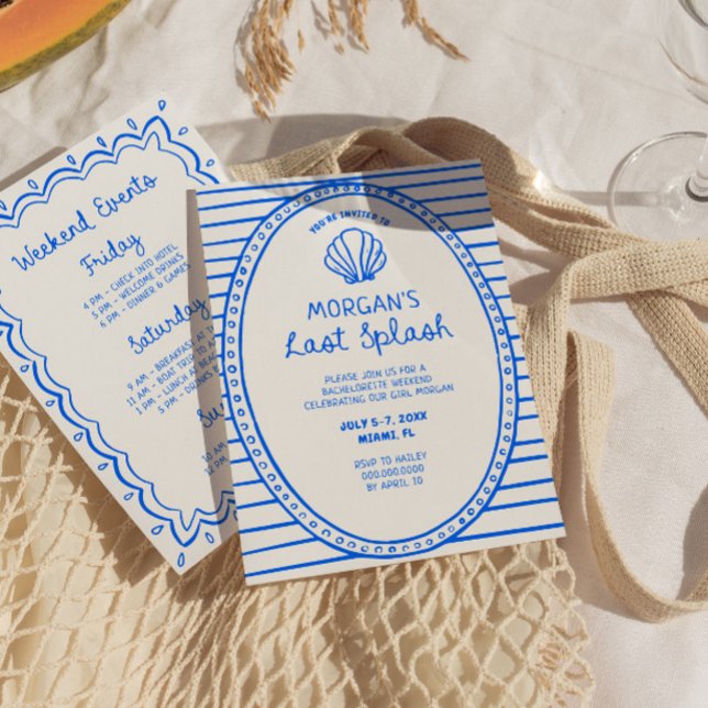 Convite Bachelorette de Última Abertura Desenhada à Mão Az (Criador carregado)