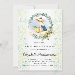 Convite Bachelorette Destino Citrus Mediterrânicos