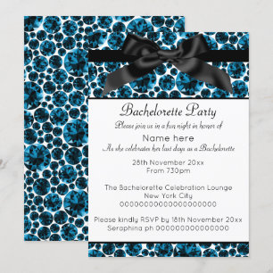 CONVITE BACHELORETTE DO ARCO MODERNO BLUE BLACK DIAMONY