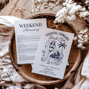 Convite Bachelorette do Clube de Praia de Cowgirl Costeira