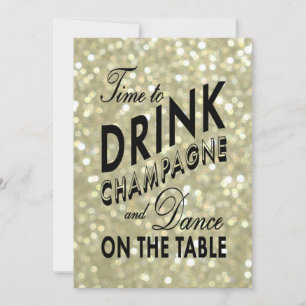 Convite Bachelorette Dourada