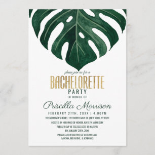 Convite Bachelorette Dourada de Queijo Tropical Suíço Mode