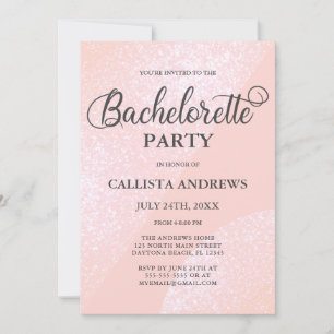 Convite Bachelorette Geométrica Rosa Moderna