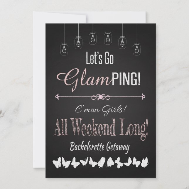 Convite Bachelorette Getaway Weekend (Frente)