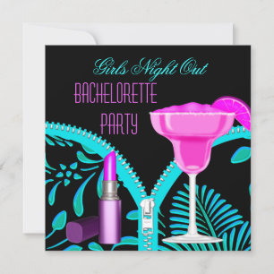 Convite Bachelorette Girls Night Out Tear Rosa Quente