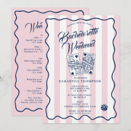 Convite Bachelorette Itinerary Bach Weekend Casino Pink