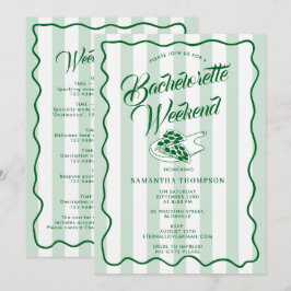 Convite Bachelorette Itinerary Bach Weekend Pizza Italian