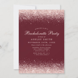 Convite Bachelorette Moderna de Confetti Dourado rosa