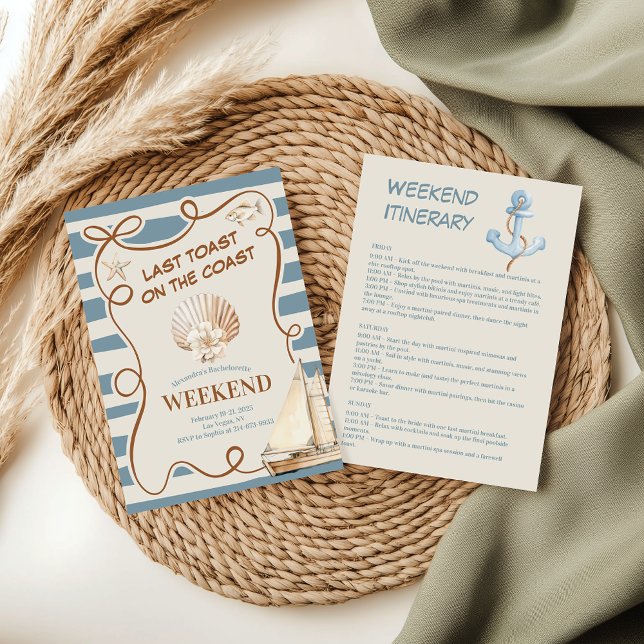 Convite Bachelorette Náutica de Breeze Costeira da Shell S (Criador carregado)