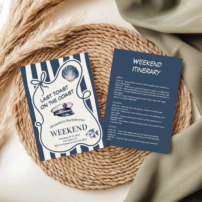 Convite Bachelorette Náutico de Strike Sailor e Chapéu (Criador carregado)