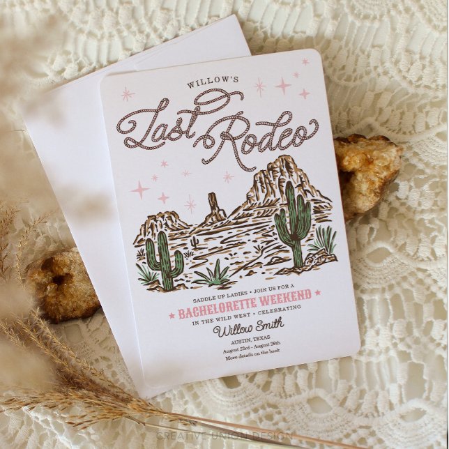 Convite Bachelorette Oeste Selvagem Último Rodeio Itinerár (Criador carregado)