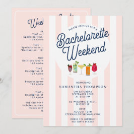 Convite Bachelorette Party Itinerary Bach Weekend Retro
