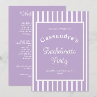 Convite Bachelorette Party Retro Modern LightPurple Classy