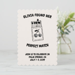 Convite Bachelorette Perfect Match da Cherry Disco Preta