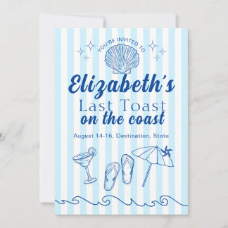 Convite Bachelorette Praia Última Brinde Na Festa Costeira