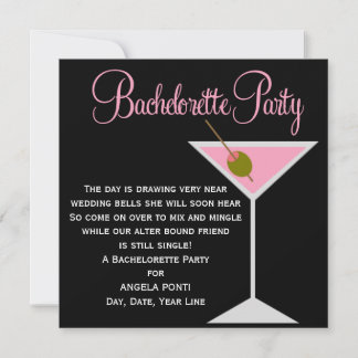 Convite Bachelorette Preta e Rosa