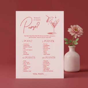 Convite Bachelorette Retro Cocktail O que há na sua bolsa