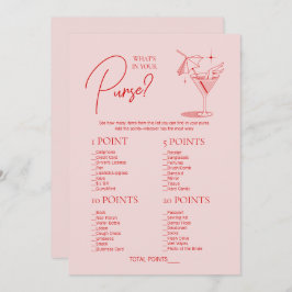 Convite Bachelorette Retro Cocktail O que há na sua bolsa