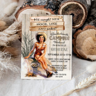 Convite Bachelorette Rustic Camping