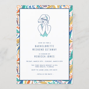 Convite Bachelorette Tropical Beach