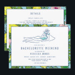 Convite Bachelorette Tropical Beach Girls Weekend Getaway<br><div class="desc">Bachelorette de praia de design tropical bonita no fim de semana,  recebemos convites. Personalize a frente com os detalhes da festa e adicione seu itinerário à parte traseira. Contacte-me através do botão abaixo se necessitar de personalizações.</div>