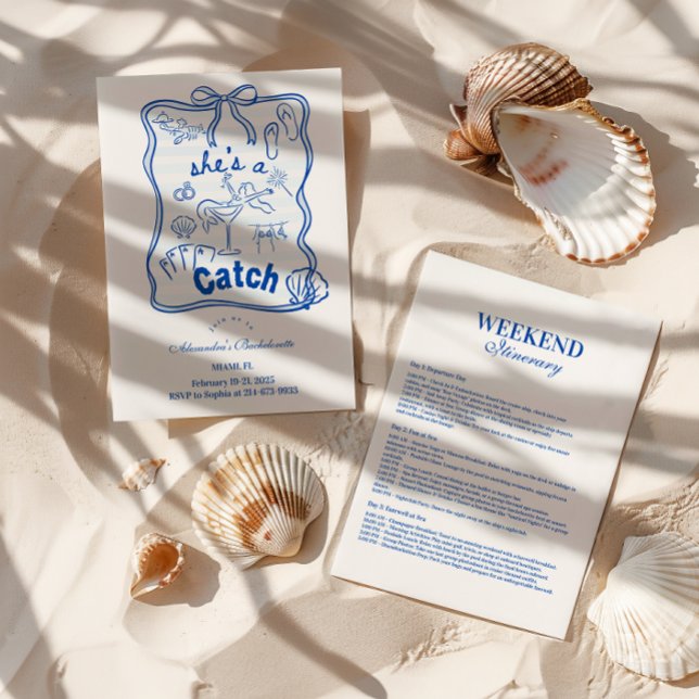 Convite Bachelorette tropical de Arco azul (Criador carregado)