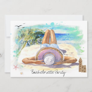 Convite *~* Bachelorette Tropical Exotic QR Beach Party