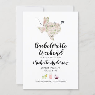 Convite Bachelorette Weekend em Austin Texas Invitation