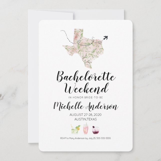Convite Bachelorette Weekend em Austin Texas Invitation (Frente)