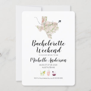 Convite Bachelorette Weekend em Austin Texas Invitation