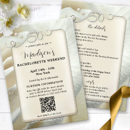 Convite Bachelorette Weekend Itinerário Código QR Modelo