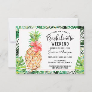 Convite Bachelorette Weekend Itinerário Pineapple Tropical