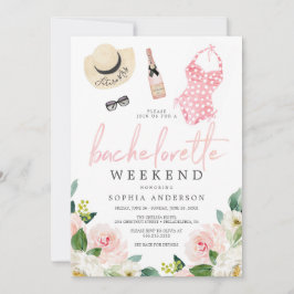 Convite Bachelorette Weekend Itinerary Airblush Floral