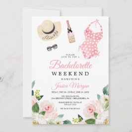 Convite Bachelorette Weekend Itinerary Airy Blush Invitati