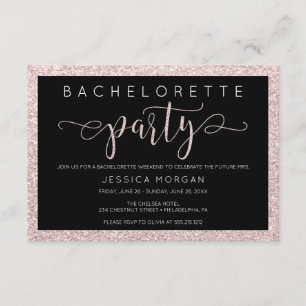 Convite Bachelorette Weekend Itinerary Rosé Dourado Invite