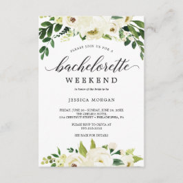 Convite Bachelorette Weekend Itinerary White Roses