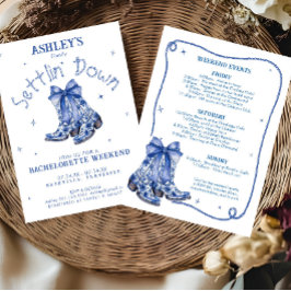 Convite Bachelorette Weekend Party Blue