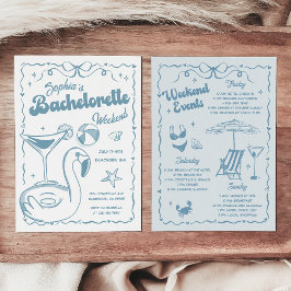 Convite Bachelorette Weekend Party Dusty Blue