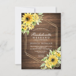 Convite Bachelorette Weekend Rustic Sunflower Greenery