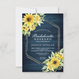 Convite Bachelorette Weekend Rustic Sunflower Greenery Inv