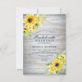 Convite Bachelorette Weekend Rustic Sunflower Greenery Inv