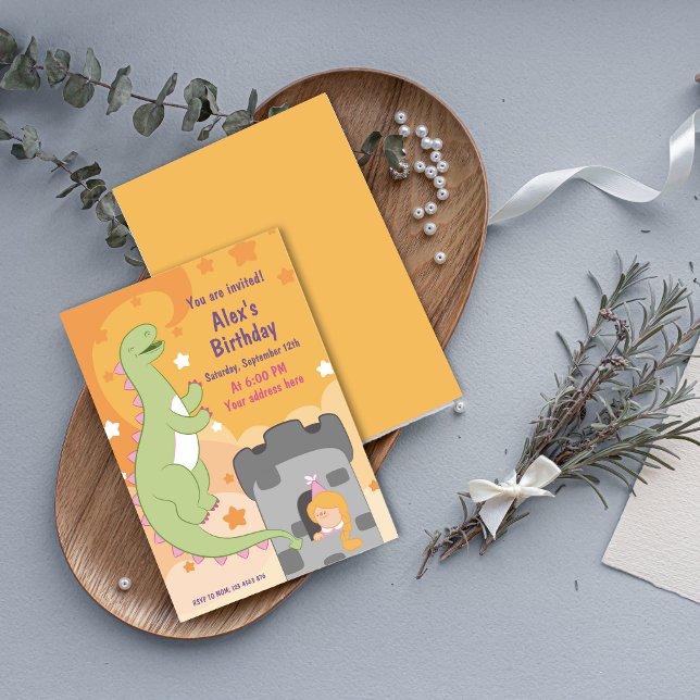 Convite Bacia de Aniversário Dino-mite! Dinossauro Desenha (Roar Into Fun Dinosaur Birthday Invitation)