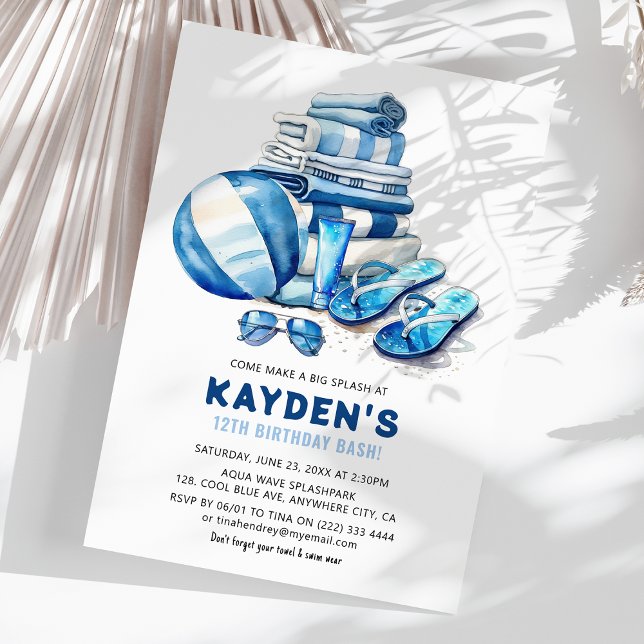 Convite Bacia de Aniversário do legal Piscina (Criador carregado)