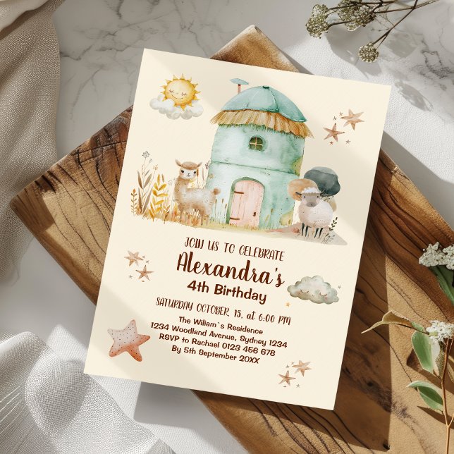 Convite Bacia do Barnyard Festa de aniversário de Animais  (Criador carregado)