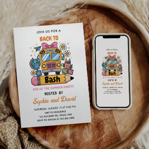 Convite Bacia do fundo da escola! de Verão primeiro aniver