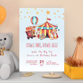 Convite Bacia do primeiro aniversario do Circus Boy do Car