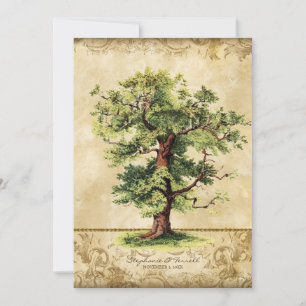 Convite Bacia hidrográfica do Vintage Oak Tree of Life Swi