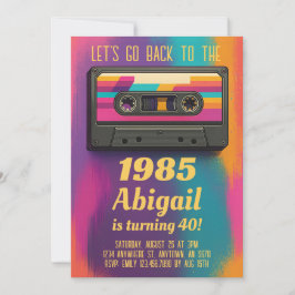 Convite Back to 80's Vintage Birthday Invite